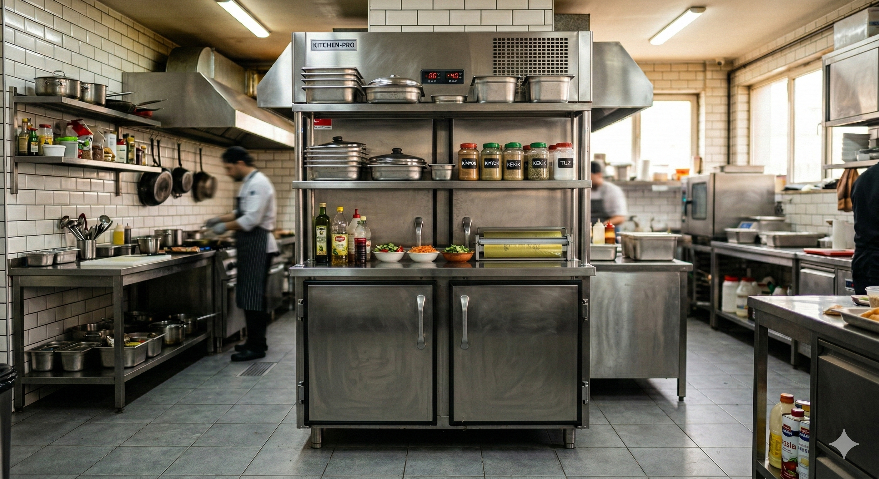 Paslanmaz Çelik Üst Raflı Buzdolabı